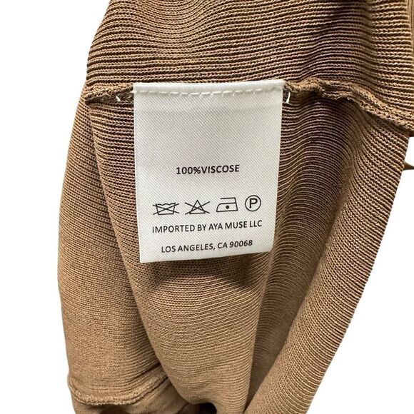 New Aya Muse Edo Halterneck Draped Maxi Dress XS Medium Brown - Picture 8 of 9